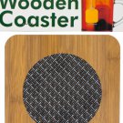 Wooden Coaster with Basketweave Pattern