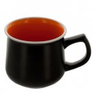 14 oz. Matte Black & Orange Ceramic Elf Mug