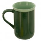 14 oz. Tall Green Ceramic Mug with Mint Rim