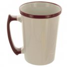 15 oz. Tall White Mug with Maroon Rim & Handle