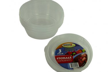 Round storage containers, pack of 3