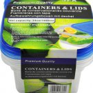 Square containers with lids, pack of 3