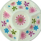 Four Section Floral Print Chip and Dip Dish