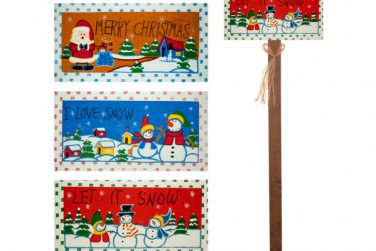 Holiday Greetings Wood Yard Stake
