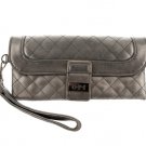 Quilted Pewter Wristlet