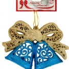 Christmas Glitter Bells & Bow Hanging Decoration Set