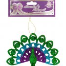 Christmas 3D Glitter Peacock Hanging Ornament