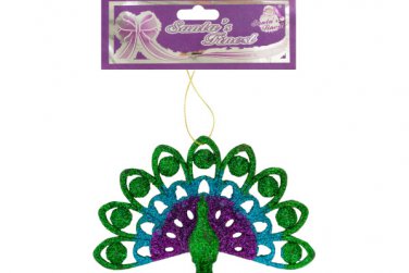 Christmas 3D Glitter Peacock Hanging Ornament