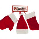 Christmas Stocking Hat & Mitten Hanging Decoration Set