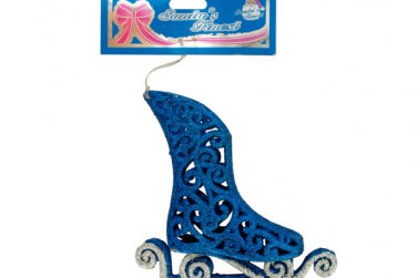 Christmas 3D Blue Ice Skate Hanging Ornament