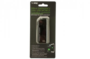 500 mA Emergency USB Portable Charger with Flashlight