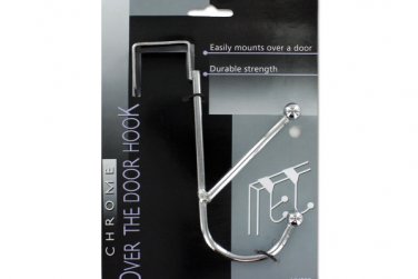 Chrome over-the-door hook