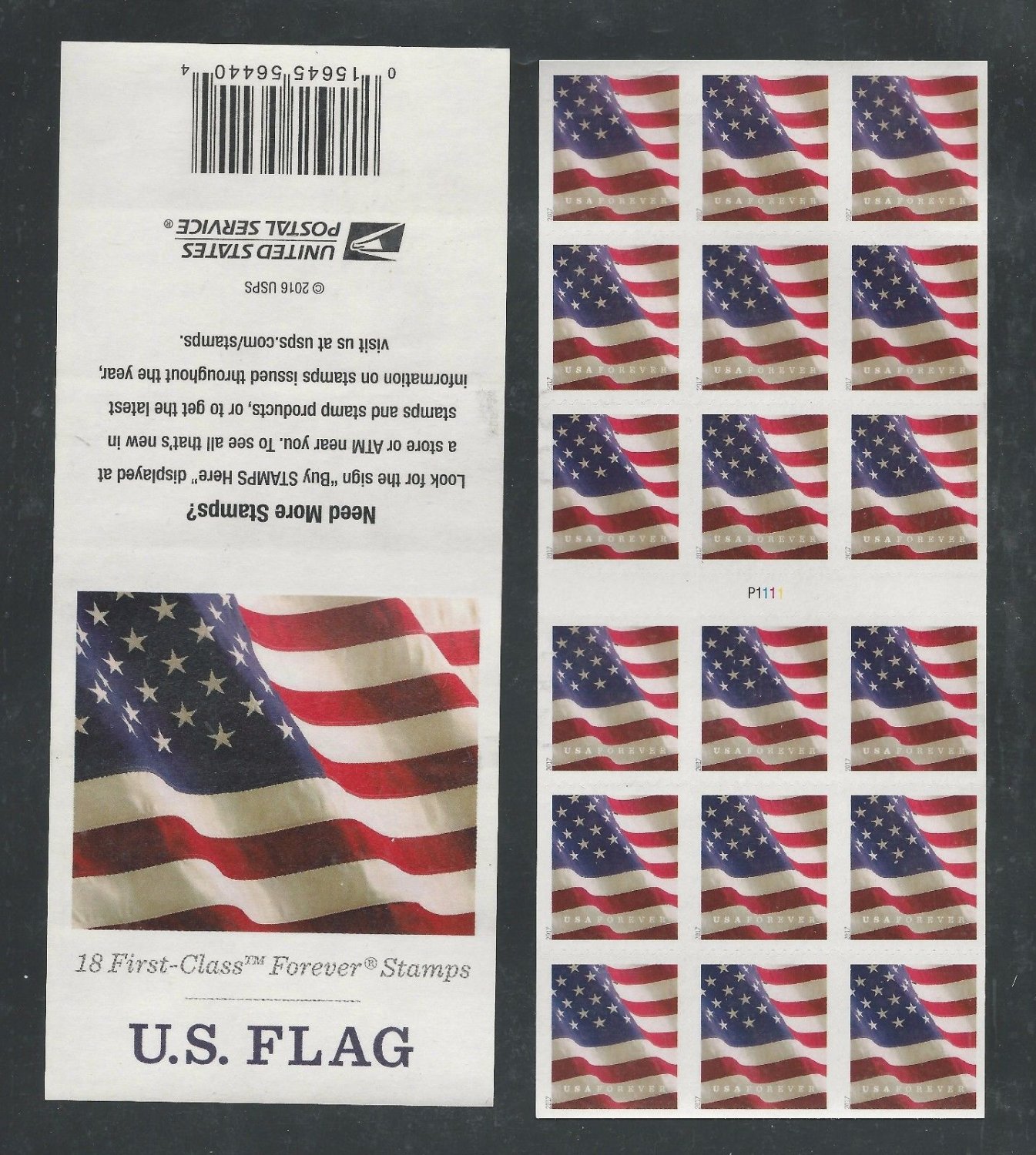 USPS SHEET of 18 U.S. Flag ATM First Class Postage Forever Stamps ...