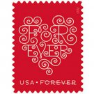 USPS First Class Postage Forever Heart Stamps 1pc