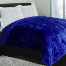 Garden Home Luxurious Borrego Blanket Super Soft Plush Reverses to Sherpa (King Blanket Only, Navy)