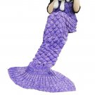 Mermaid Tail Blanket Crochet Mermaid Blanket for Adult, Soft All Seasons Sleeping Blankets
