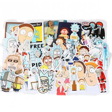 35-Pcs Rick and Morty Sticker Bomb Decal 4 Graffiti Car Skateboard Laptop Luggage