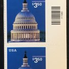 USPS $7 SHEET of # 3472 $3.50 U.S. CAPITOL DOME - 2001 Priority Mail, MNH 2 Stamp Plate Block