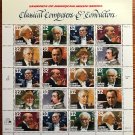 USPS SHEET of US Mint Sheet Scott 3158-3165 - Classical Composers & Conductors - 1997