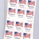 USPS SHEET of Forever USPS 1st class stamps four flags 1atm sheet of 18