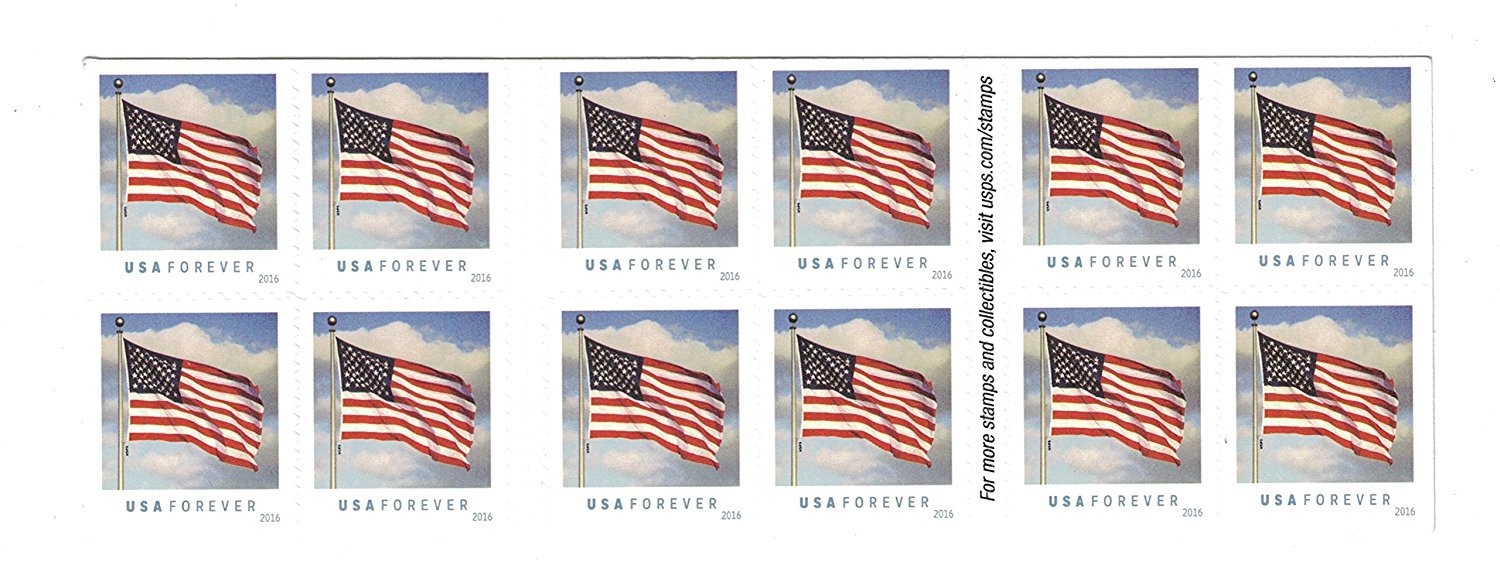 USPS SHEET of Books Of Postage Forever Stamps Flags