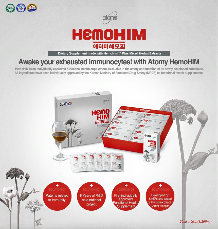 Atomy HemoHIM Natural Immunity Booster 1 Set each 20mLx30