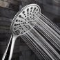 Handheld Shower Head, 6" Chrome Spray Setting High Pressure, Flexible Stainless Steel Hose