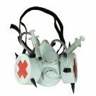 White Bio-Hazard Nurse Gas Mask with Medical Syringes and Spikes Halloween Ghost