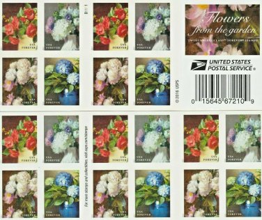 USPS Forever Stamps Flowers From The Garden WEDDING Valentine's Day, 20 Piece