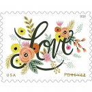 LOVE Botanical Flower Sheet of 10 Forever USPS First Class Postage Stamps Wedding Love Valentine
