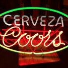 Coors Cerveza beer commercial sign colored light