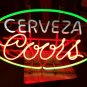Coors Cerveza beer commercial sign colored light