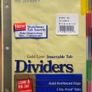 Avery Gold Line Colored Insertable Tab Dividers 5-1/2" x 8-1/2" (CI-209-5)