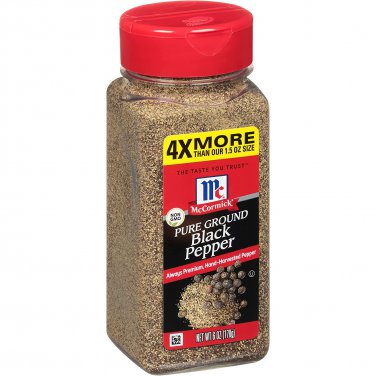 McCormick Pure Ground Black Pepper, 6 oz