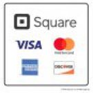 Square Credit Card Reader Decal Window Sticker 2.75" X 2.75" for iPhone or iPad - 4 Piece