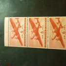 1941 MH TRANSPORT PLANE  BOOIKLET PANE OF 3 STAMPS  SC# C 25a  CAT VAL