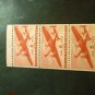 1941 MH TRANSPORT PLANE  BOOIKLET PANE OF 3 STAMPS  SC# C 25a  CAT VAL