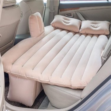 Inflatable Extended Air Mattress for Car with Motor Pump, Two Pillows, Assort Color