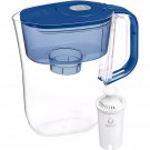 Brita Small 6-Cup Denali Water Filter Pitcher Mazarine Blue