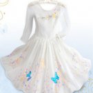 Little Girls' Long Sleeve Cinderella Casual Dress White
