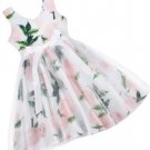 Girls Sleeveless Cotton Lemon Print Children Princes Dress Pink