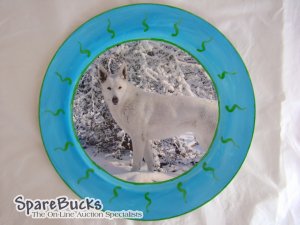 White German Shepherd Decoupage Plate Limited Edition
