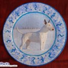 NEW Bull Terrier in the Snow Decoupage Plate OUR BEST SELLER