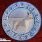 NEW Bull Terrier in the Snow Decoupage Plate OUR BEST SELLER