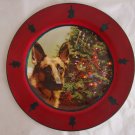 NEW Christmas German Shepherd Collectable Deoupage Plate LE