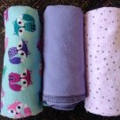 Hand made flannel baby receiving blankets