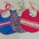 Hand made Baby Girl Bibs set of 3