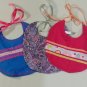 Hand made Baby Girl Bibs set of 3