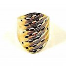 DIAMOND CUT RINGS 3TONE 18KTS OF GOLD PLATED RING
