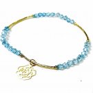 Rose Charm Blue Crystals Bracelet